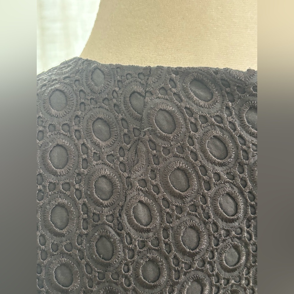 Theory Gwideen Black Eyelet Shift Dress Size 4 NWT - Picture 7 of 9